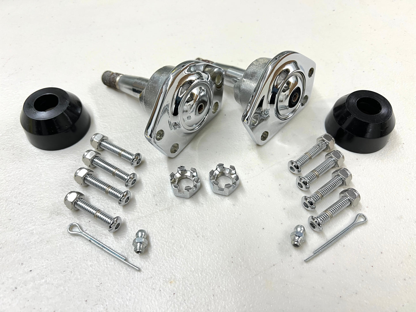 PREMIUM HEAVY DUTY UPPER BALL JOINT 4HOLE (CHEVY IMPALA , CADI , GBODY) PAIR / CHROME FINISH