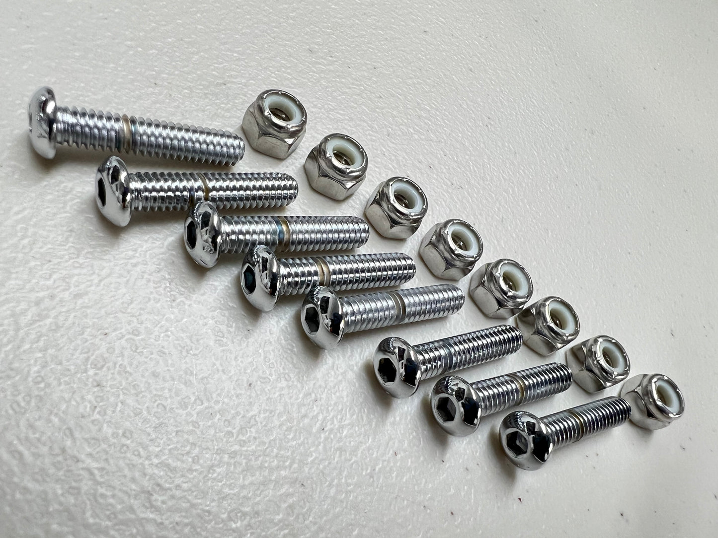 PREMIUM HEAVY DUTY REPLACEMENT HARDWARE SET FOR 4HOLE UPPER BALL JOINTS (CHEVY IMPALA , CADI , GBODY) / CHROME FINISH