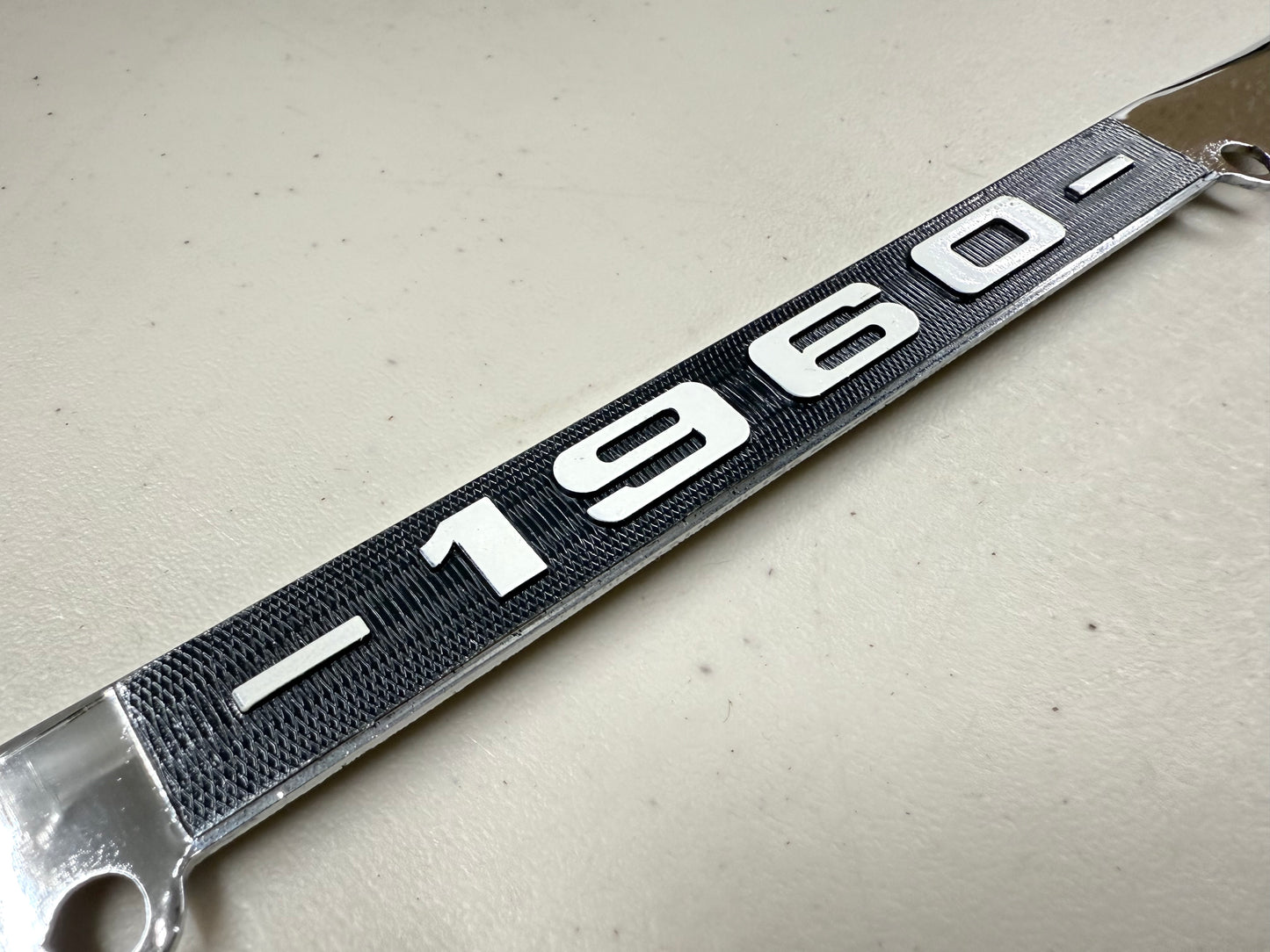 1960 CHEVY IMPALA GM LICENSED FRONT REAR LICENSE PLATE HOLDER RETAINER FRAME WITH DUAL BOWTIE LOGOS