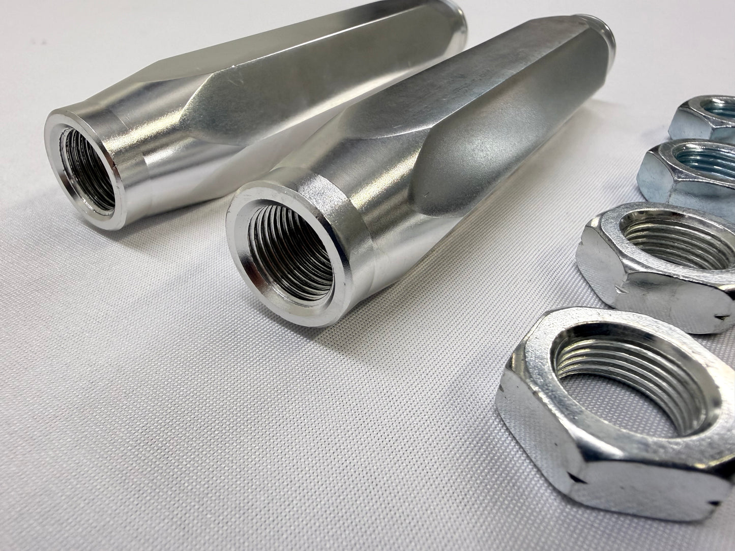 1965-70 GM CHEVROLET CHEVY IMPALA BEL AIR BISCAYNE / 1966-69 CAPRICE HIGH PERFORMANCE BILLET ALUMINUM TIE ROD END ADJUSTING SLEEVES 1PAIR / POLISHED FINISH