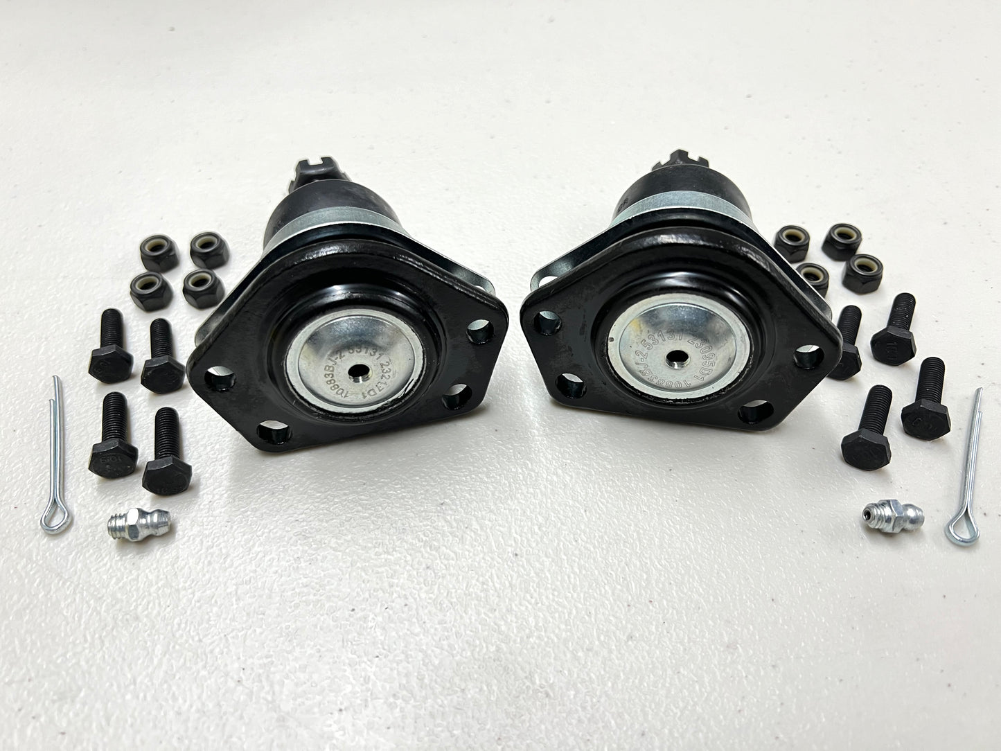 PREMIUM HEAVY DUTY  UPPER BALL JOINT 4HOLE (CHEVY IMPALA , CADI , GBODY) 1PAIR / RAW FINISH