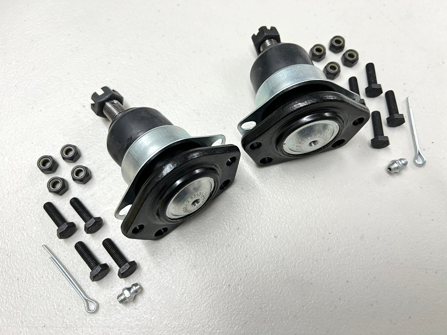 PREMIUM HEAVY DUTY  UPPER BALL JOINT 4HOLE (CHEVY IMPALA , CADI , GBODY) 1PAIR / RAW FINISH