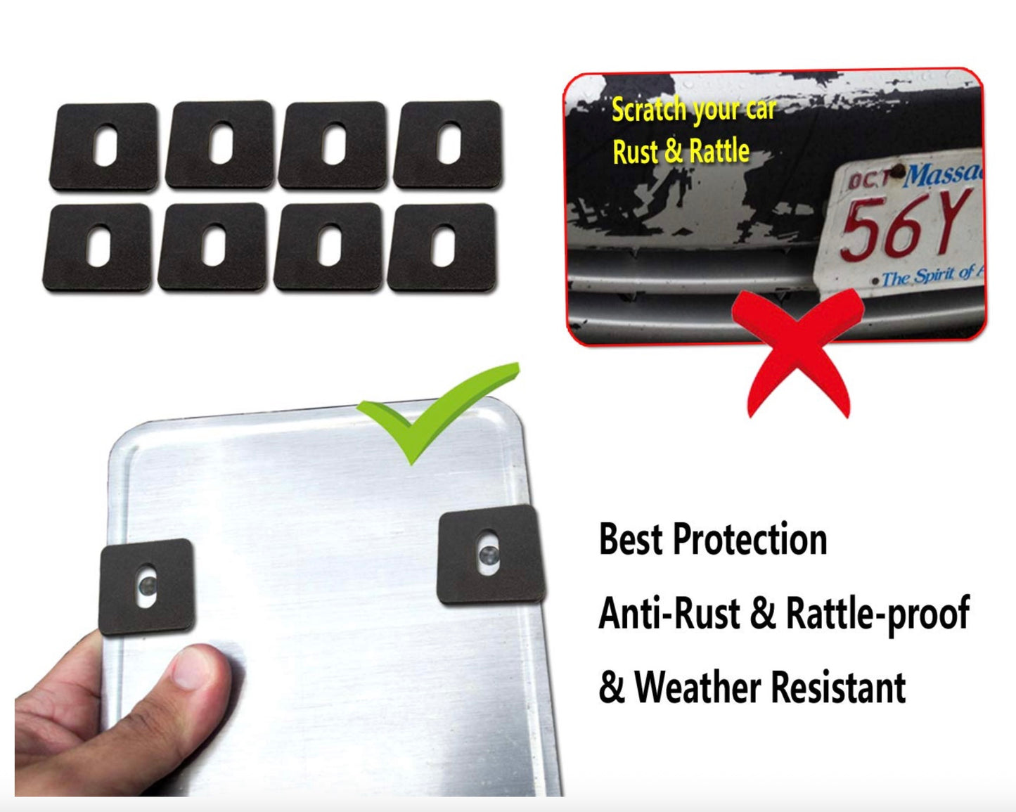 CHEVROLET IMPALA, BEL AIR, BISCAYNE CHROME LICENSE PLATE CAP AND FASTENER SET