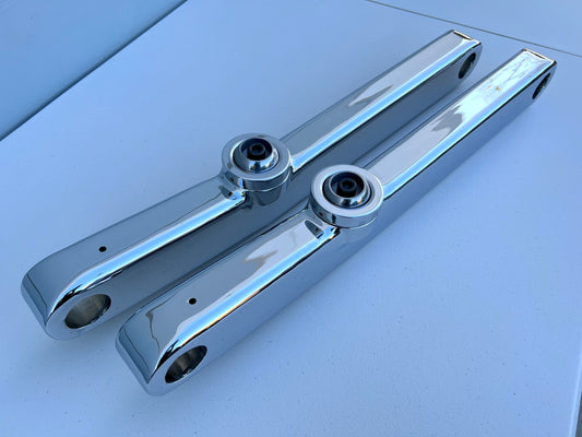 1959-64 CHEVY IMPALA PREMIUM HD 2X3 REAR TRAILING ARMS PAIR (CHROME FINISH)