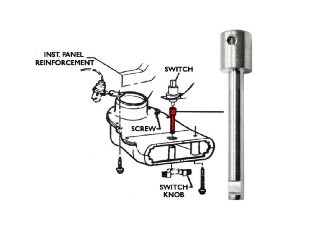 1961-1962 CHEVROLET IMPALA BEL AIR BISCAYNE NOMAD PARKWOOD BROOKWOOD KINGSWOOD 2DR CONVERTIBLE AND WAGON TAILGATE WINDOW SHAFT EXTENSION W/FACTORY AIR 1PC [NEW]