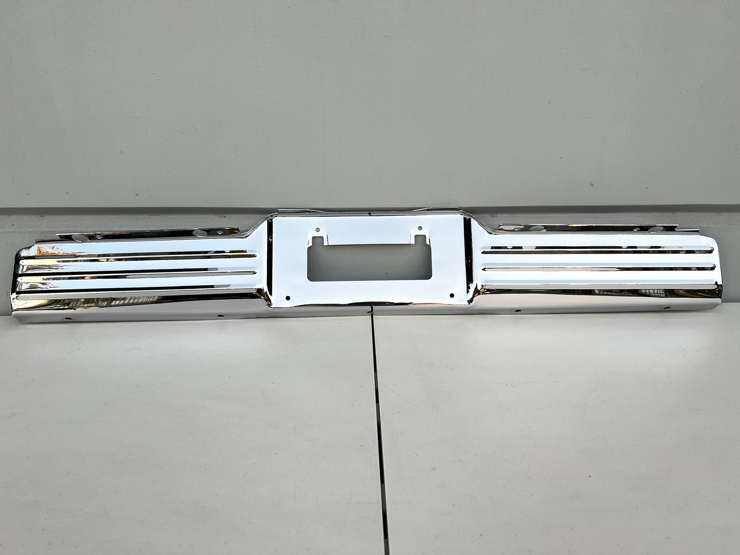 1964 CHEVROLET IMPALA , FULL-SIZE PASSENGER CAR REAR LICENSE PLATE PANEL  [NEW] [CHROME FINISH]