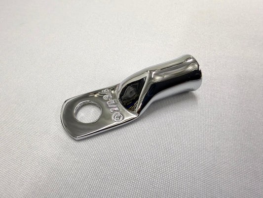 2/0 GAUGE BATTERY CABLE END, LUG 3/8 STUD 1PC / TRIPLE CHROME PLATED / LOWRIDER HYDRAULICS