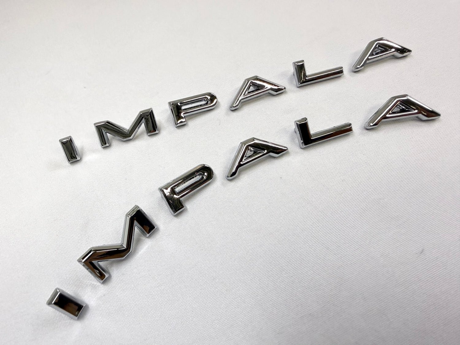 1964 CHEVROLET CHEVY IMPALA / FULL SIZE "IMPALA" REAR QUARTER PANEL LETTER EMBLEM COMPLETE SET LH and RH [NEW]