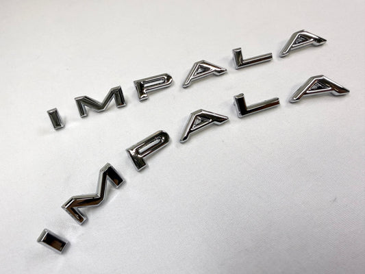 1964 CHEVROLET CHEVY IMPALA / FULL SIZE "IMPALA" REAR QUARTER PANEL LETTER EMBLEM COMPLETE SET LH and RH [NEW]