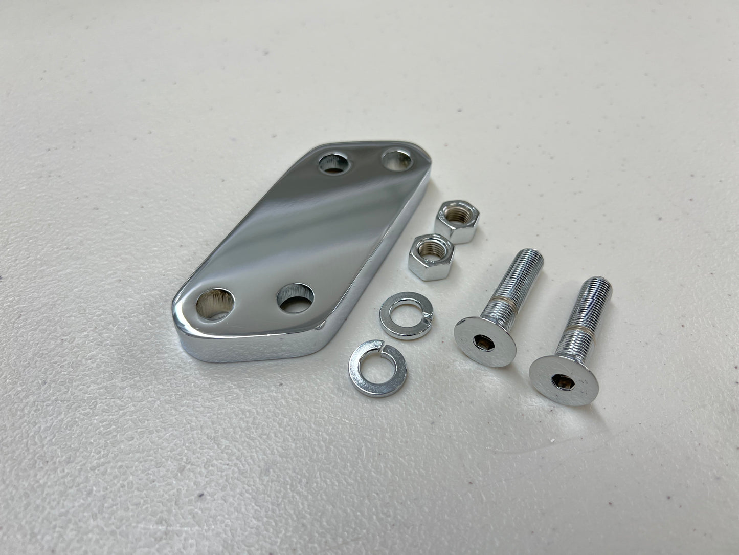 1958-1960 CHEVROLET IMPALA, BEL AIR, BISCAYNE IDLER ARM CONVERSION BRACKET SET [NEW] [CHROME FINISH]