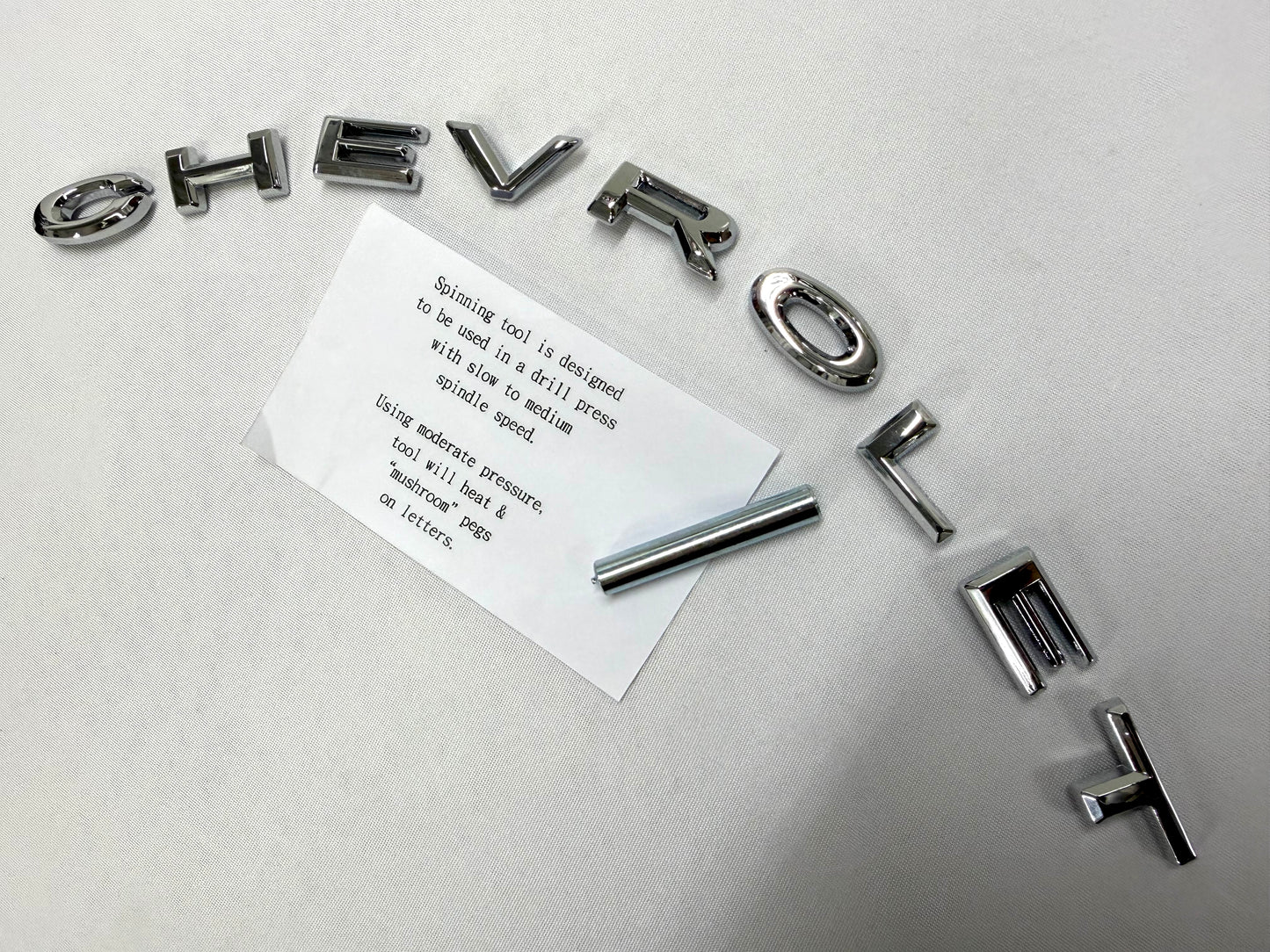 1964 CHEVROLET CHEVY IMPALA / FULL SIZE "CHEVROLET" TRUNK COVE LETTERS (REAR COVE PANEL LETTERS) [NEW]
