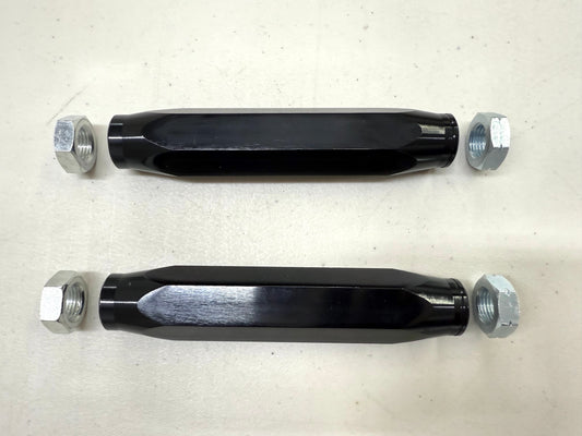 1955-57 GM FULL SIZE BELAIR HIGH PERFORMANCE BILLET ALUMINUM TIE ROD END ADJUSTING SLEEVES 1 PAIR / BLACK ANODIZED FINISH