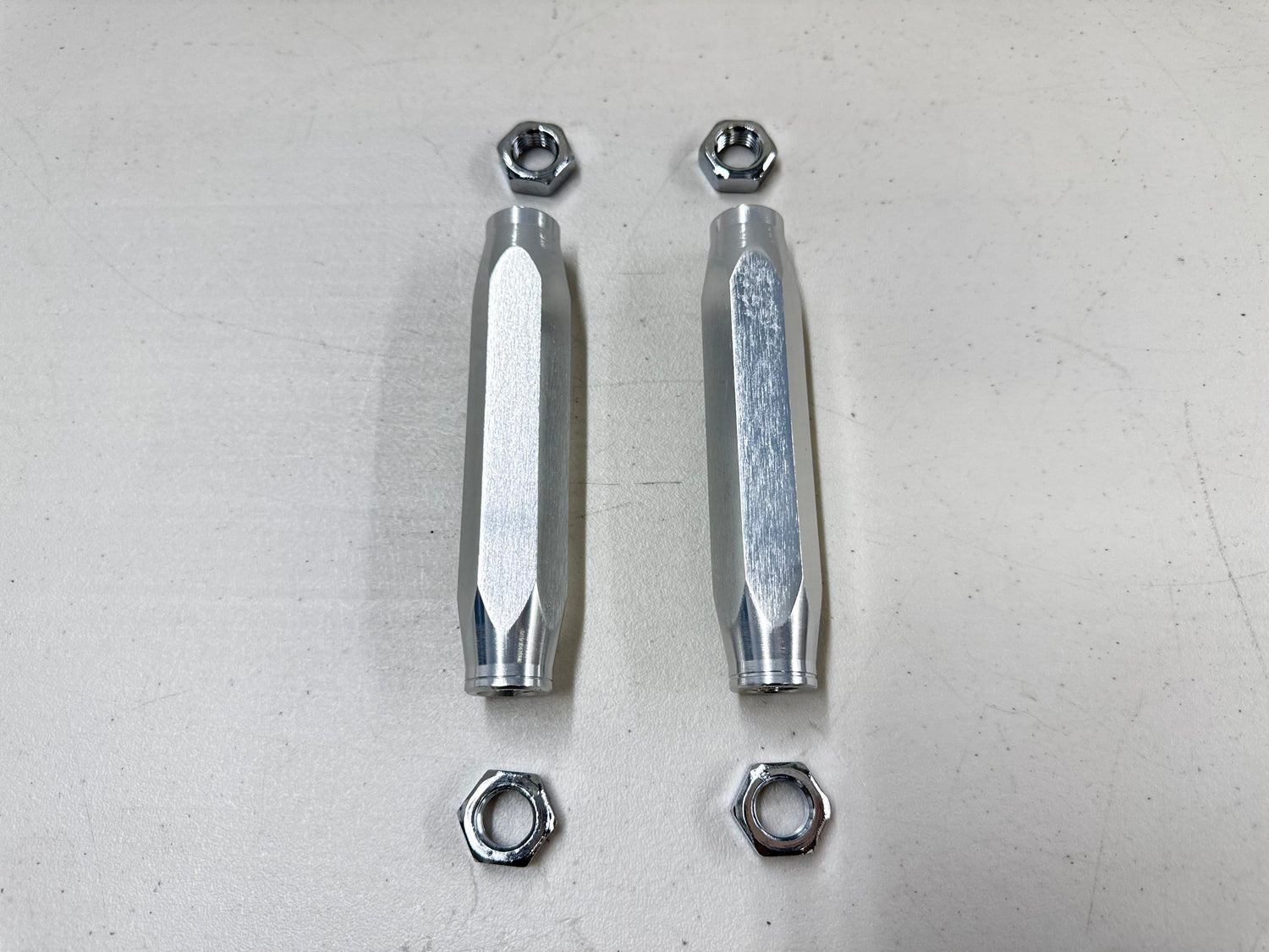 1955-57 GM FULL SIZE BELAIR HIGH PERFORMANCE BILLET ALUMINUM TIE ROD END ADJUSTING SLEEVES 1PAIR / POLISHED FINISH