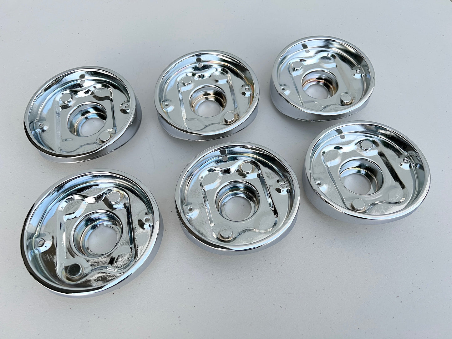 1963 CHEVY IMPALA TAIL LIGHT BEZELS 6PC / CHROME FINISH [GM ORIGINAL / OEM]