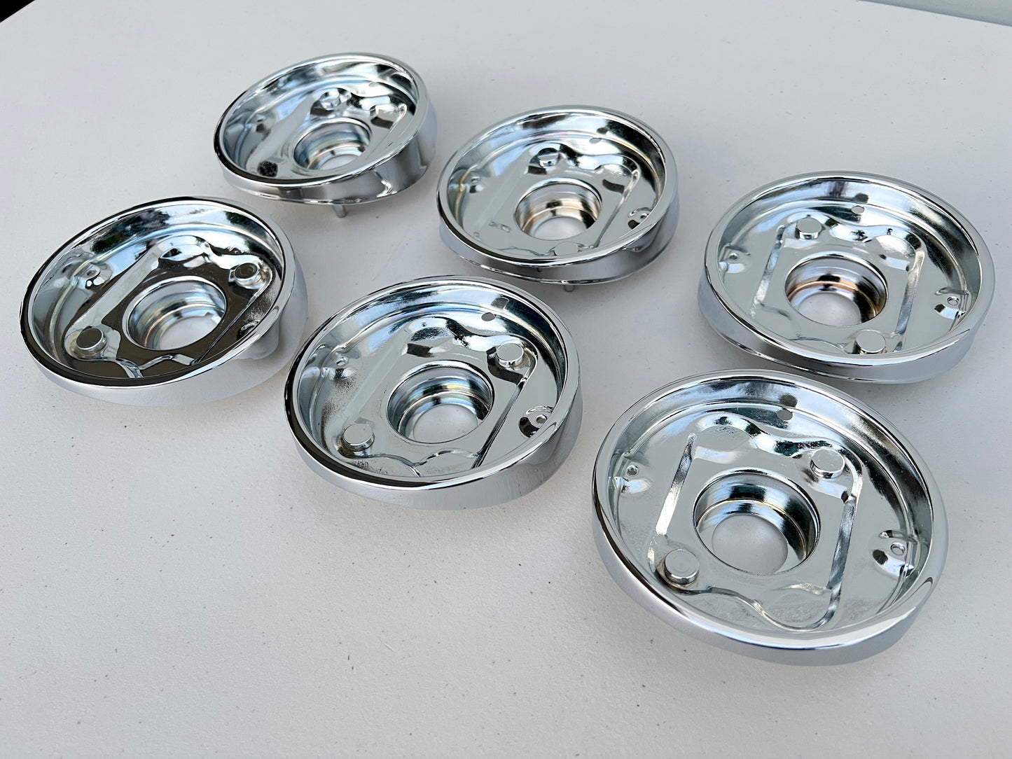 1963 CHEVY IMPALA TAIL LIGHT BEZELS 6PC / CHROME FINISH [GM ORIGINAL / OEM]