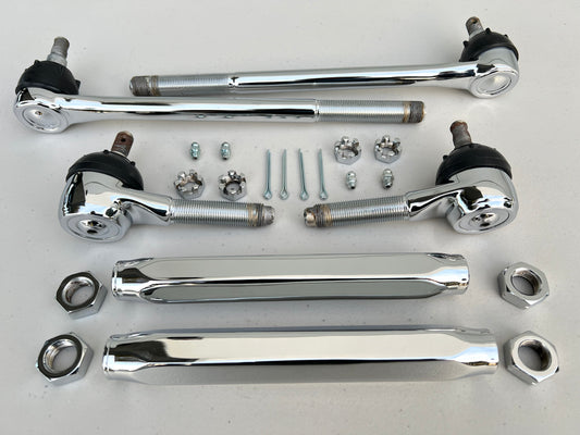 1958-1964 GM FULLSIZE / CHEVY IMPALA BELAIR BISCAYNE STANDARD TIEROD SET [NEW] [CHROME FINISH]