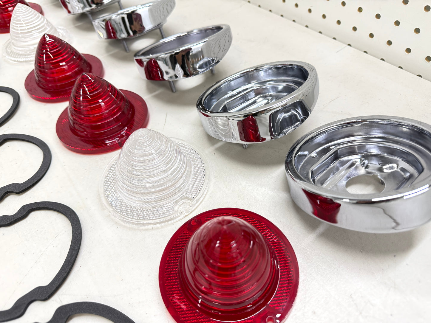 1960 CHEVY IMPALA BEL AIR BISCAYNE TAIL LAMP ASSEMBLY COMPLETE PACKAGE SET (TAIL LIGHT KIT) / IMPORT CHROME [NEW]