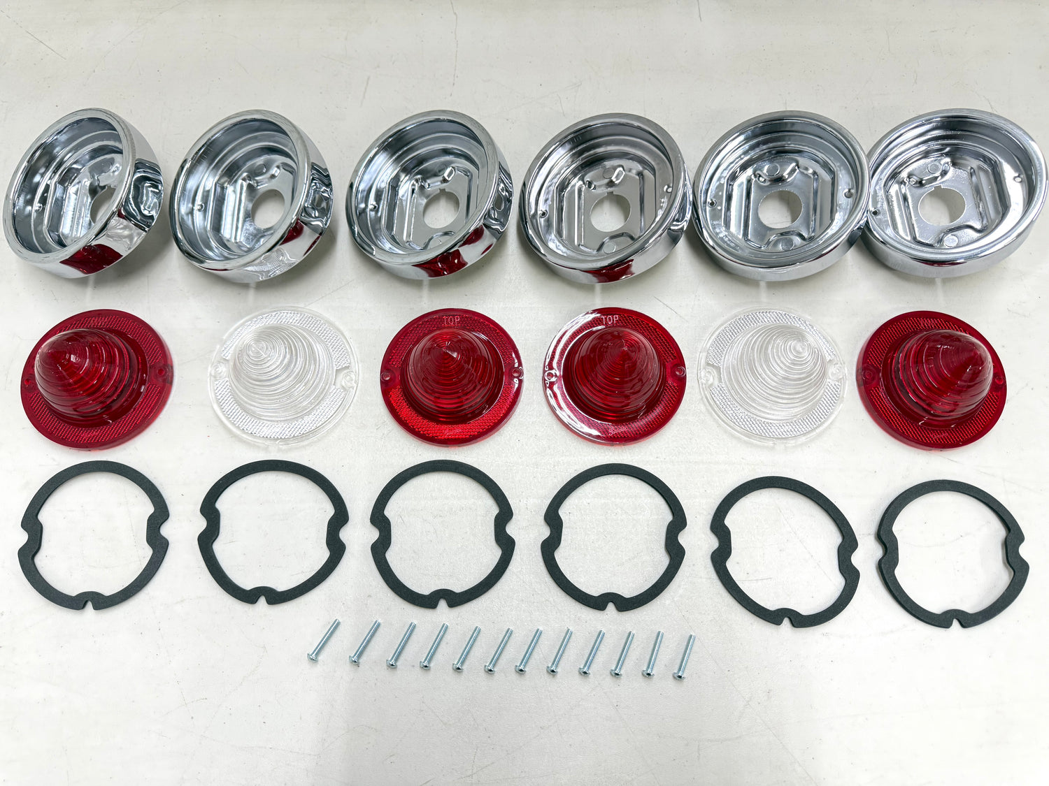 1960 CHEVY IMPALA BEL AIR BISCAYNE TAIL LAMP ASSEMBLY COMPLETE PACKAGE SET (TAIL LIGHT KIT) / IMPORT CHROME [NEW]