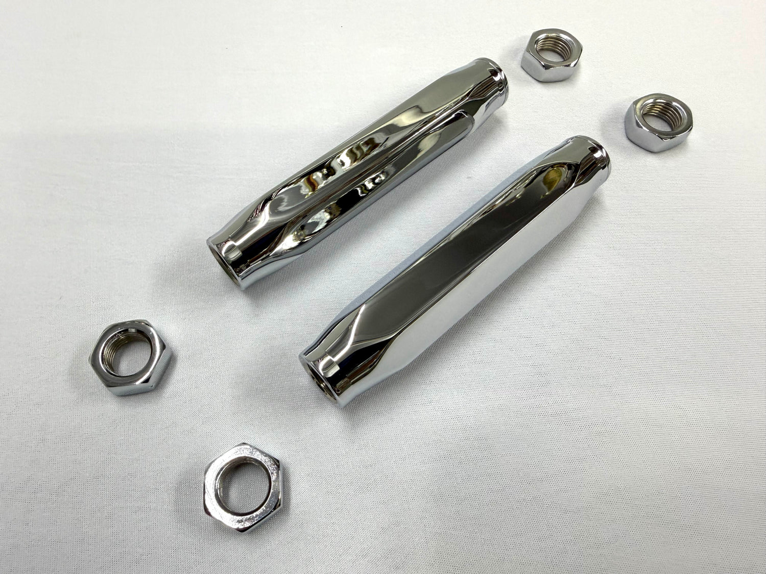 1965-70 GM CHEVROLET CHEVY IMPALA BEL AIR BISCAYNE / 1966-69 CAPRICE HIGH PERFORMANCE BILLET ALUMINUM TIE ROD END ADJUSTING SLEEVES 1PAIR / TRIPLE CHROME PLATED
