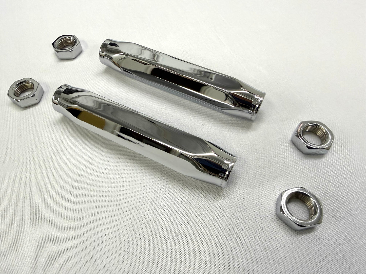 1965-70 GM CHEVROLET CHEVY IMPALA BEL AIR BISCAYNE / 1966-69 CAPRICE HIGH PERFORMANCE BILLET ALUMINUM TIE ROD END ADJUSTING SLEEVES 1PAIR / TRIPLE CHROME PLATED