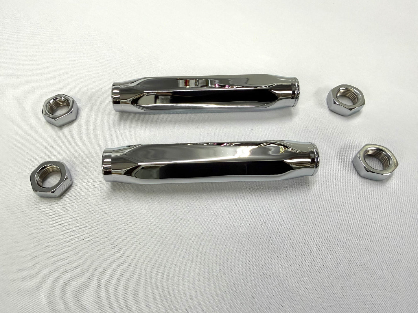 1965-70 GM CHEVROLET CHEVY IMPALA BEL AIR BISCAYNE / 1966-69 CAPRICE HIGH PERFORMANCE BILLET ALUMINUM TIE ROD END ADJUSTING SLEEVES 1PAIR / TRIPLE CHROME PLATED