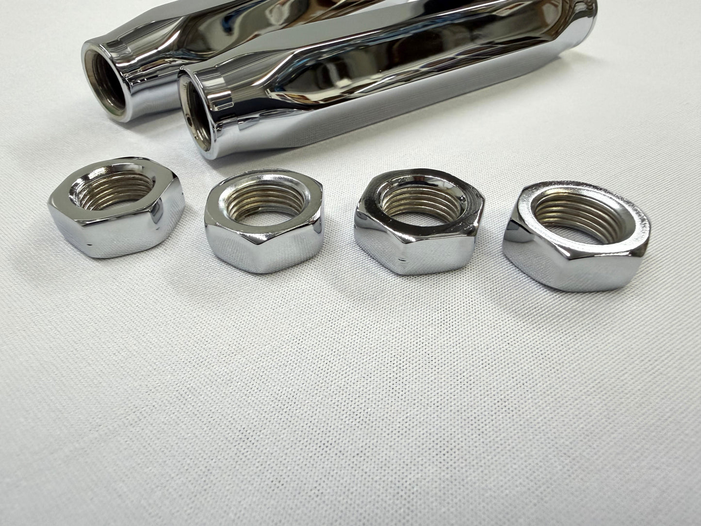 1965-70 GM CHEVROLET CHEVY IMPALA BEL AIR BISCAYNE / 1966-69 CAPRICE HIGH PERFORMANCE BILLET ALUMINUM TIE ROD END ADJUSTING SLEEVES 1PAIR / TRIPLE CHROME PLATED