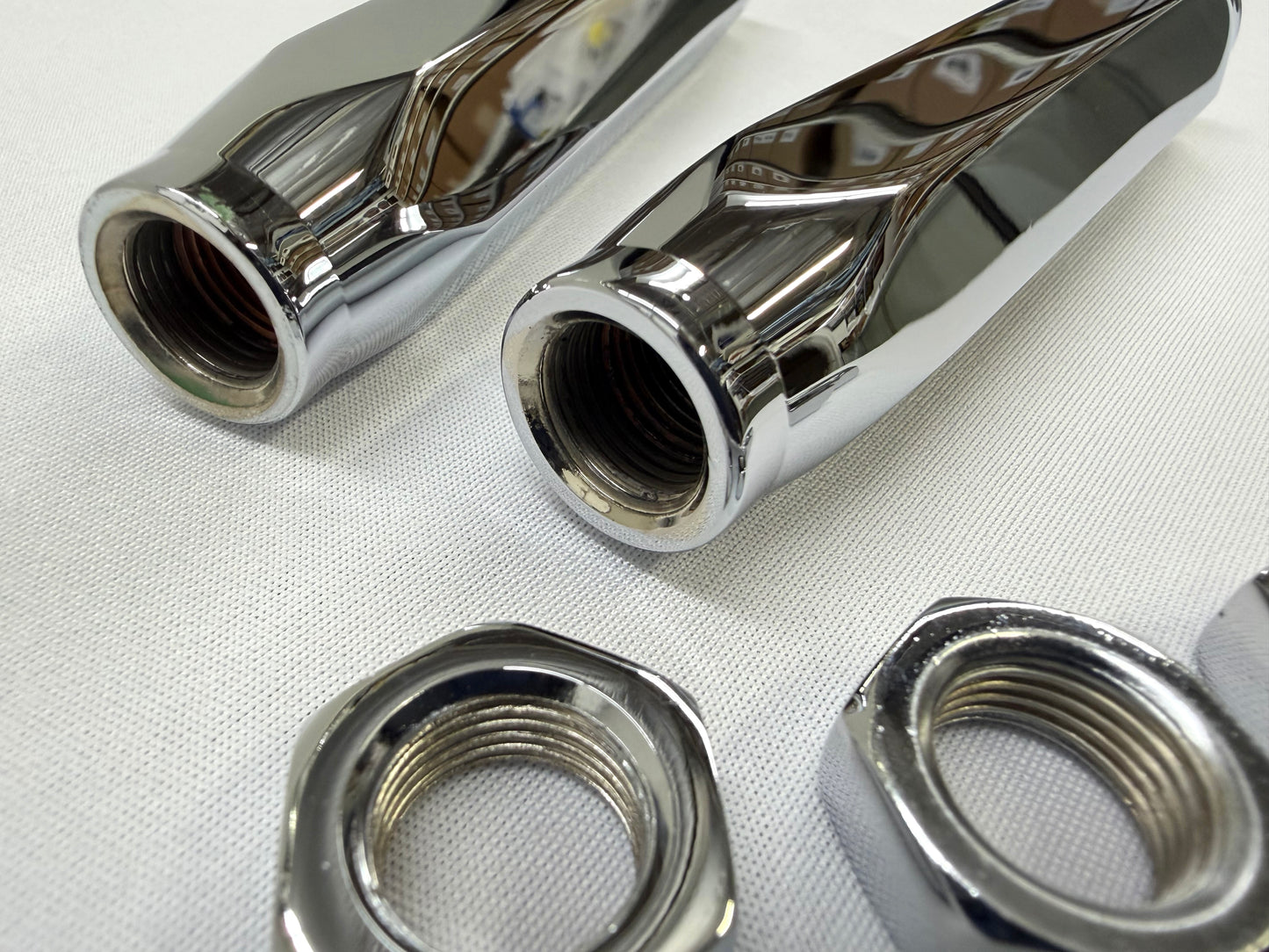 1965-70 GM CHEVROLET CHEVY IMPALA BEL AIR BISCAYNE / 1966-69 CAPRICE HIGH PERFORMANCE BILLET ALUMINUM TIE ROD END ADJUSTING SLEEVES 1PAIR / TRIPLE CHROME PLATED