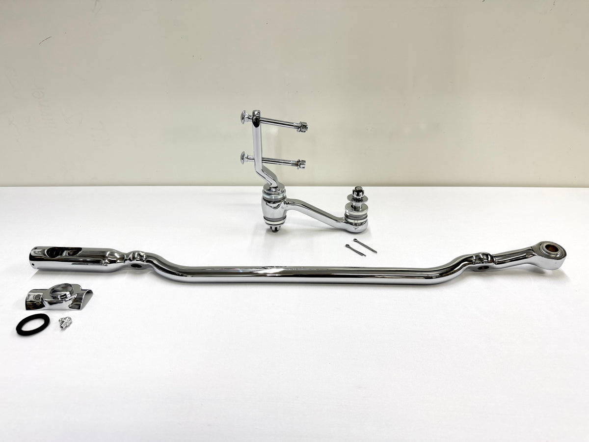 1955-57 GM CHEVY CHEVROLET BEL AIR NOMAD 210 150 TRI FIVE PREMIUM HEAVY DUTY CENTER LINK (DRAGLINK) + IDLER ARM BEARING UPGRADE SET / TRIPLE CHROME PLATED