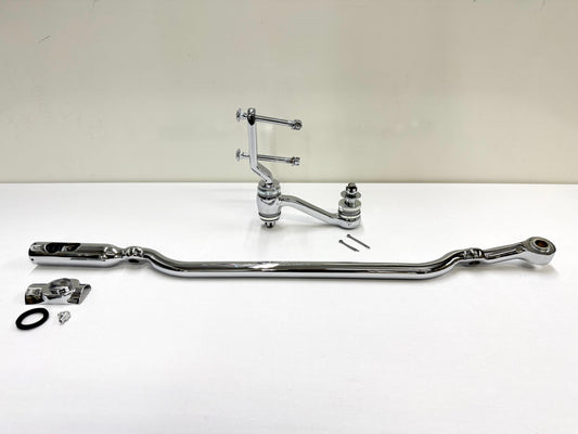 1955-57 GM CHEVY CHEVROLET BEL AIR NOMAD 210 150 TRI FIVE PREMIUM HEAVY DUTY CENTER LINK (DRAGLINK) + IDLER ARM BEARING UPGRADE SET / TRIPLE CHROME PLATED