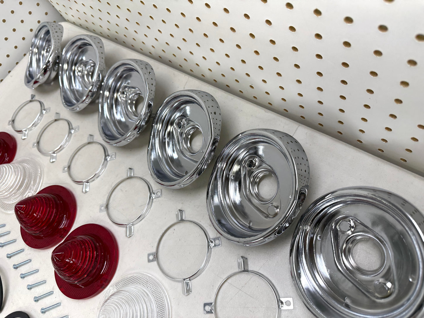 1961 CHEVY IMPALA BEL AIR BISCAYNE TAIL LAMP ASSEMBLY COMPLETE PACKAGE SET (TAIL LIGHT KIT) / IMPORT CHROME [NEW]