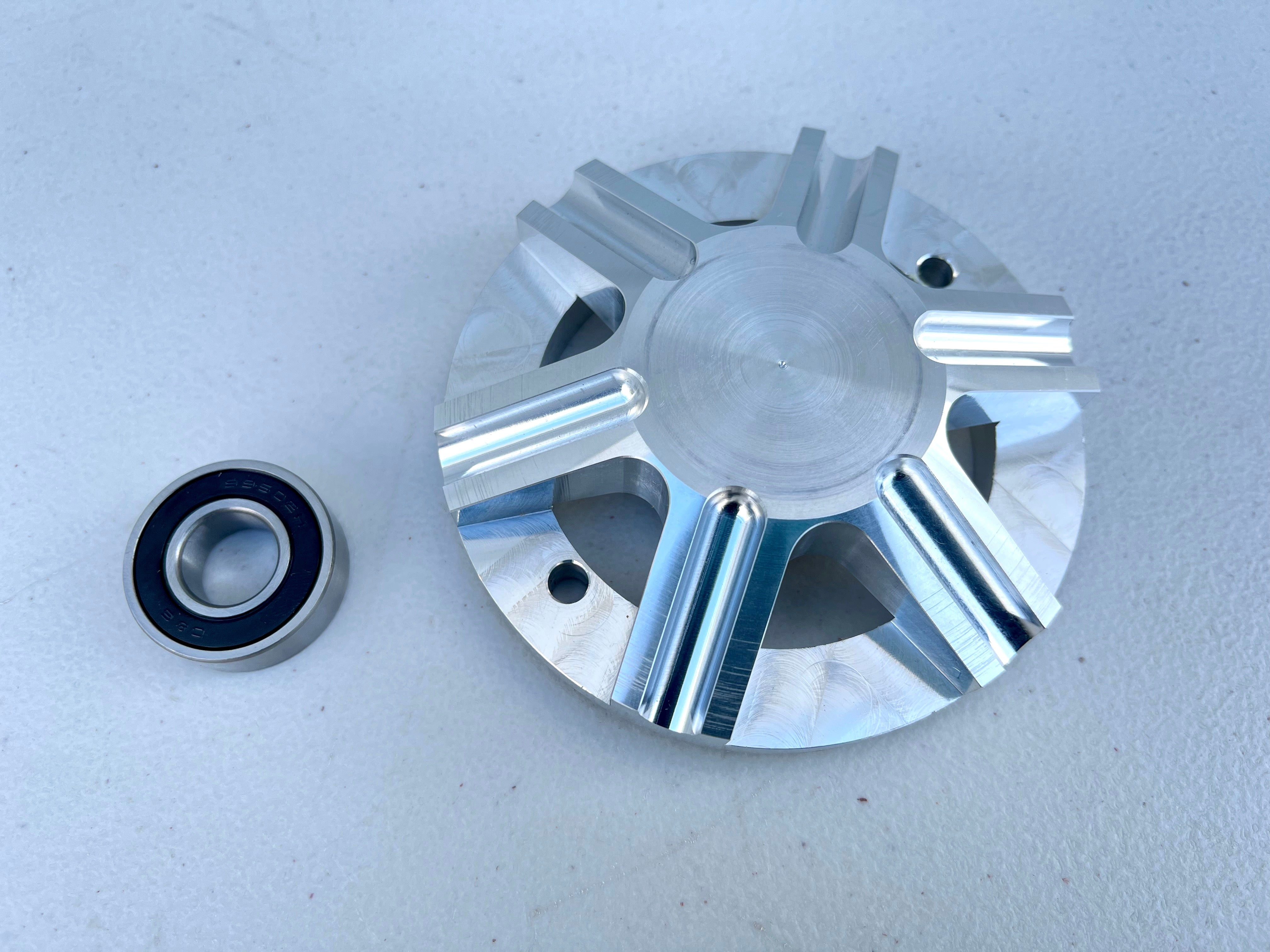 X7 Lowrider Hydraulic Motor End Caps – Aluminum, Chrome Polished (2 Pcs) W/ Ball Bearings