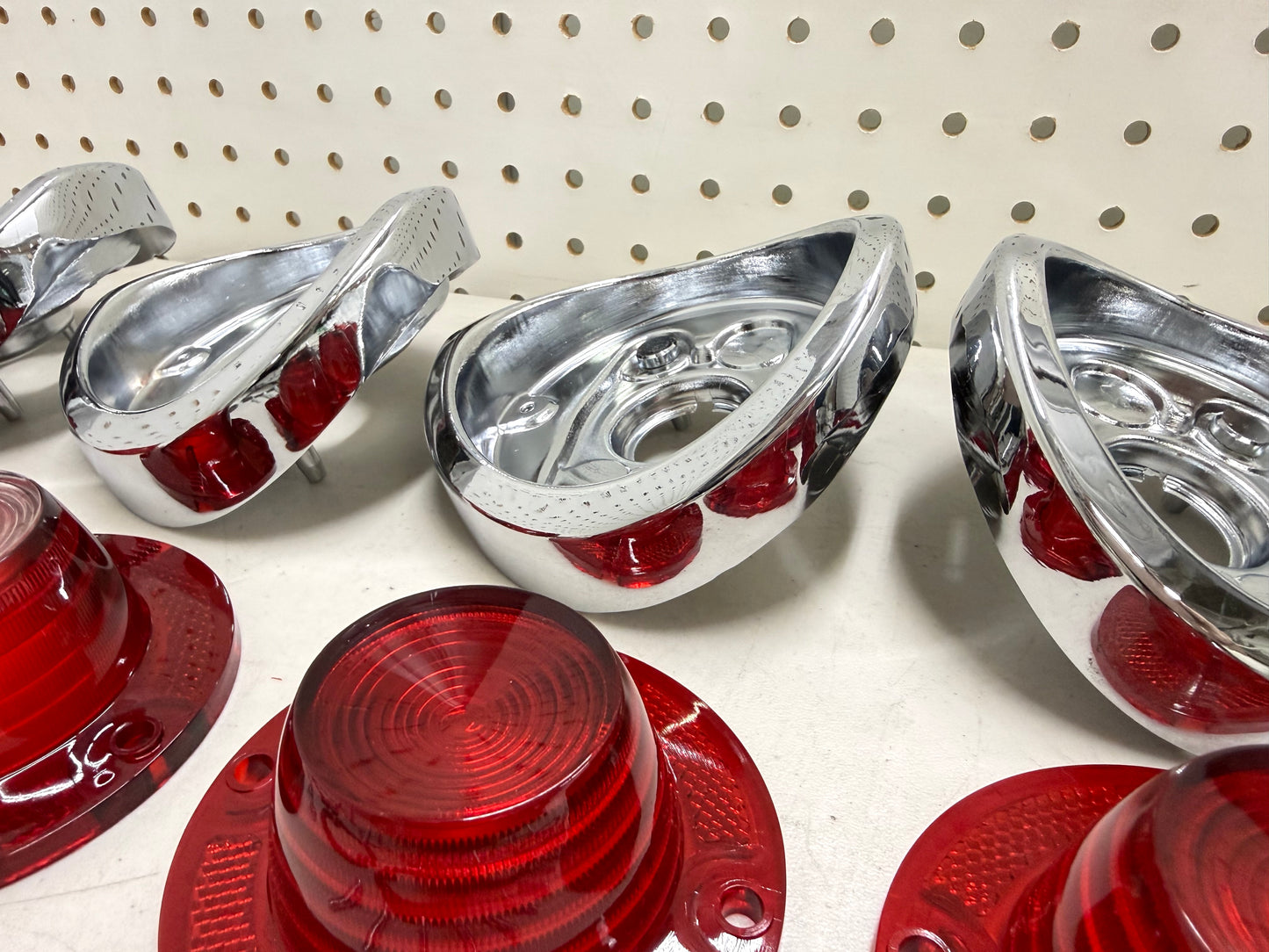 1962 CHEVY IMPALA BEL AIR BISCAYNE TAIL LAMP ASSEMBLY COMPLETE PACKAGE SET (TAIL LIGHT KIT) / IMPORT CHROME [NEW]