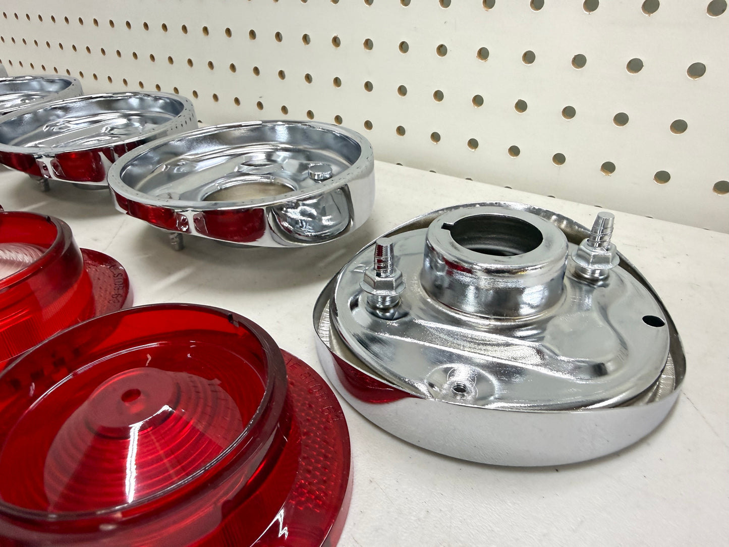 1963 CHEVY IMPALA BEL AIR BISCAYNE TAIL LAMP ASSEMBLY COMPLETE PACKAGE SET (TAIL LIGHT KIT) / IMPORT CHROME [NEW]