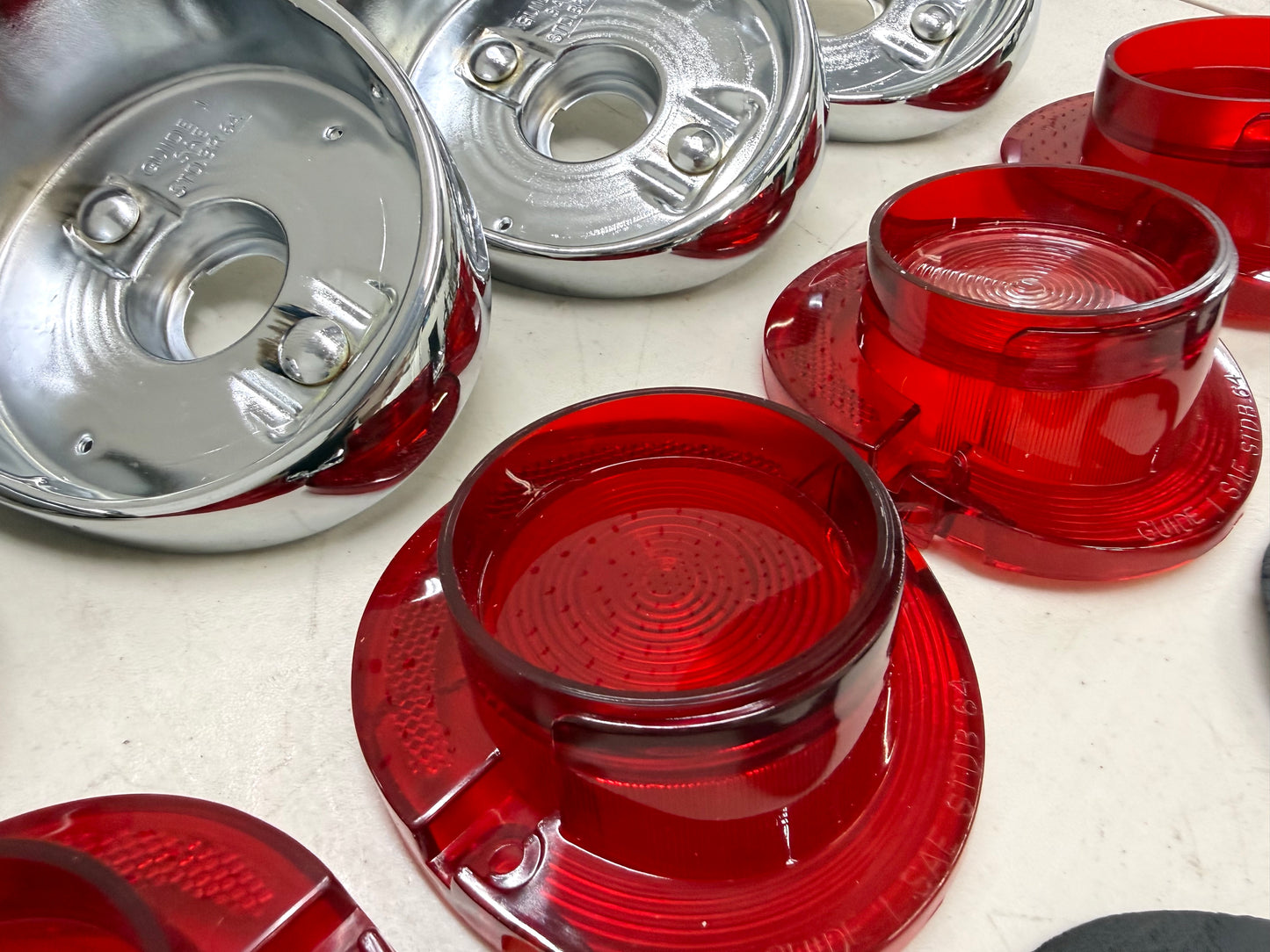 1964 CHEVY IMPALA BEL AIR BISCAYNE TAIL LAMP ASSEMBLY COMPLETE PACKAGE SET (TAIL LIGHT KIT) / IMPORT CHROME [NEW]