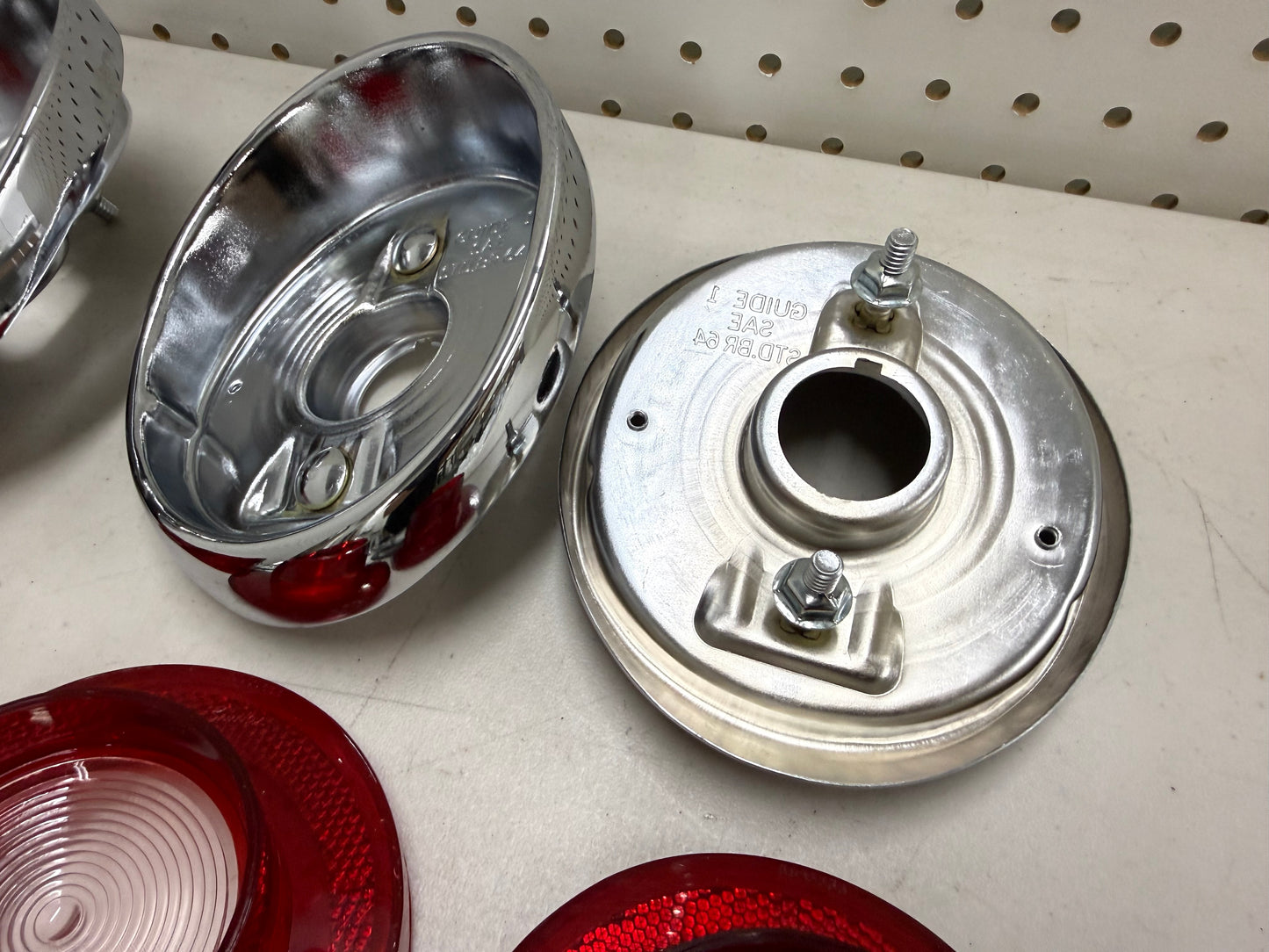 1964 CHEVY IMPALA BEL AIR BISCAYNE TAIL LAMP ASSEMBLY COMPLETE PACKAGE SET (TAIL LIGHT KIT) / IMPORT CHROME [NEW]