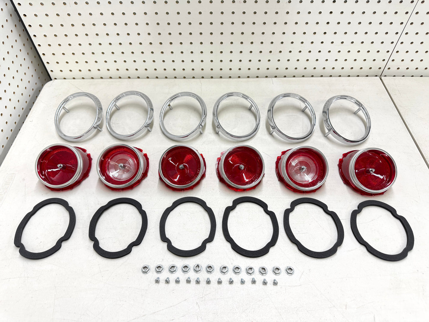 1965 CHEVY IMPALA BEL AIR BISCAYNE TAIL LAMP ASSEMBLY PACKAGE SET (TAIL LIGHT KIT) / IMPORT CHROME [NEW]