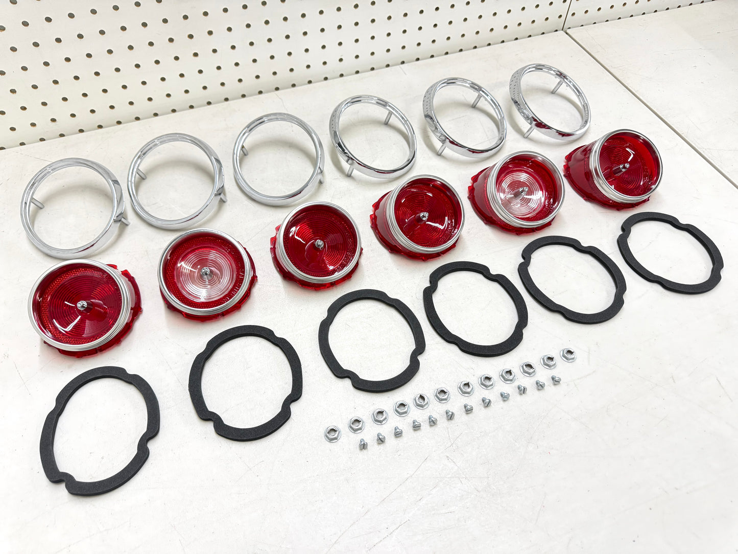 1965 CHEVY IMPALA BEL AIR BISCAYNE TAIL LAMP ASSEMBLY PACKAGE SET (TAIL LIGHT KIT) / IMPORT CHROME [NEW]