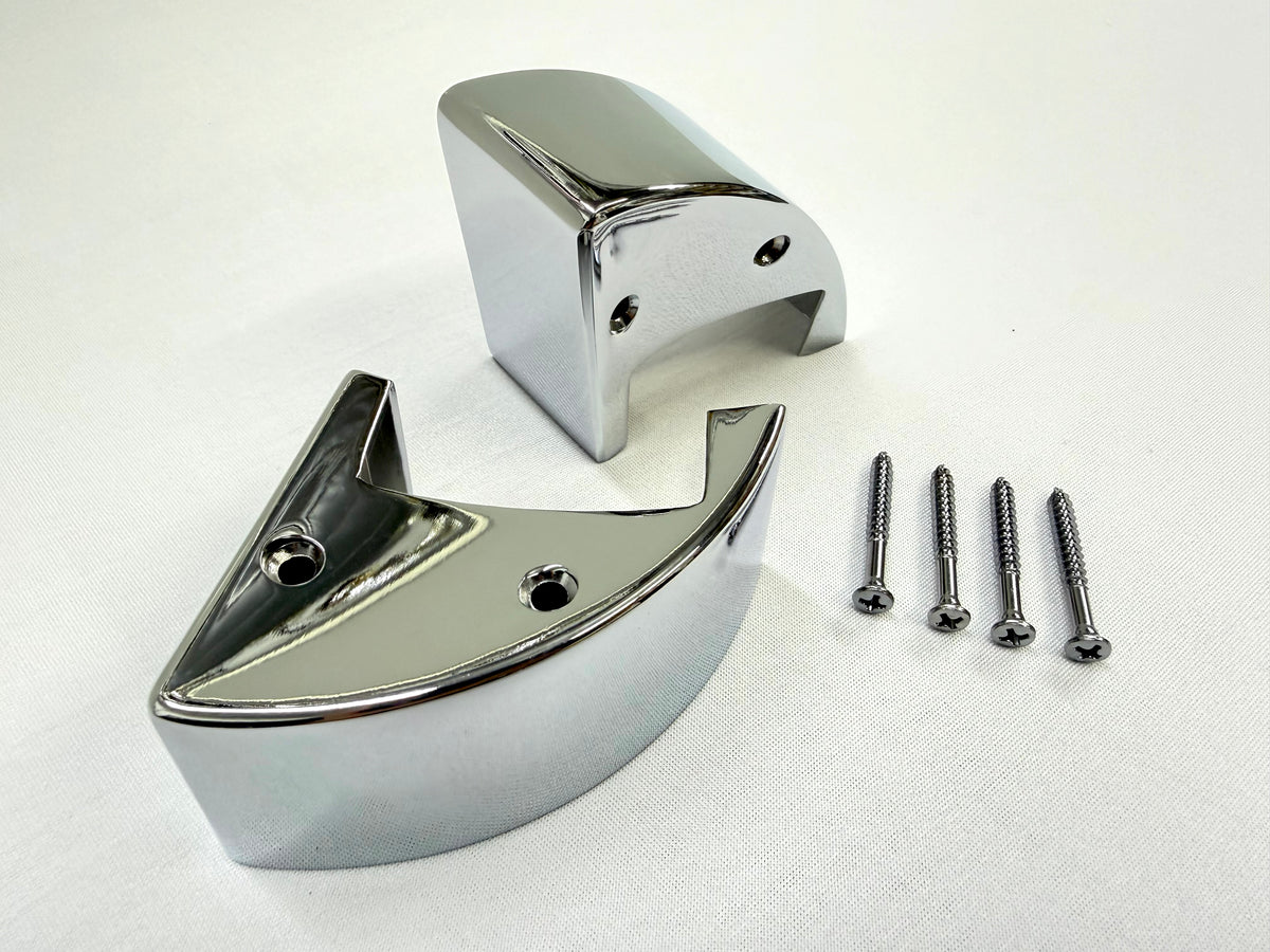 1959-61 CHEVROLET CHEVY IMPALA NOMAD ARM REST ORNAMENT SET 1PAIR / IMPORT CHROME [NEW]
