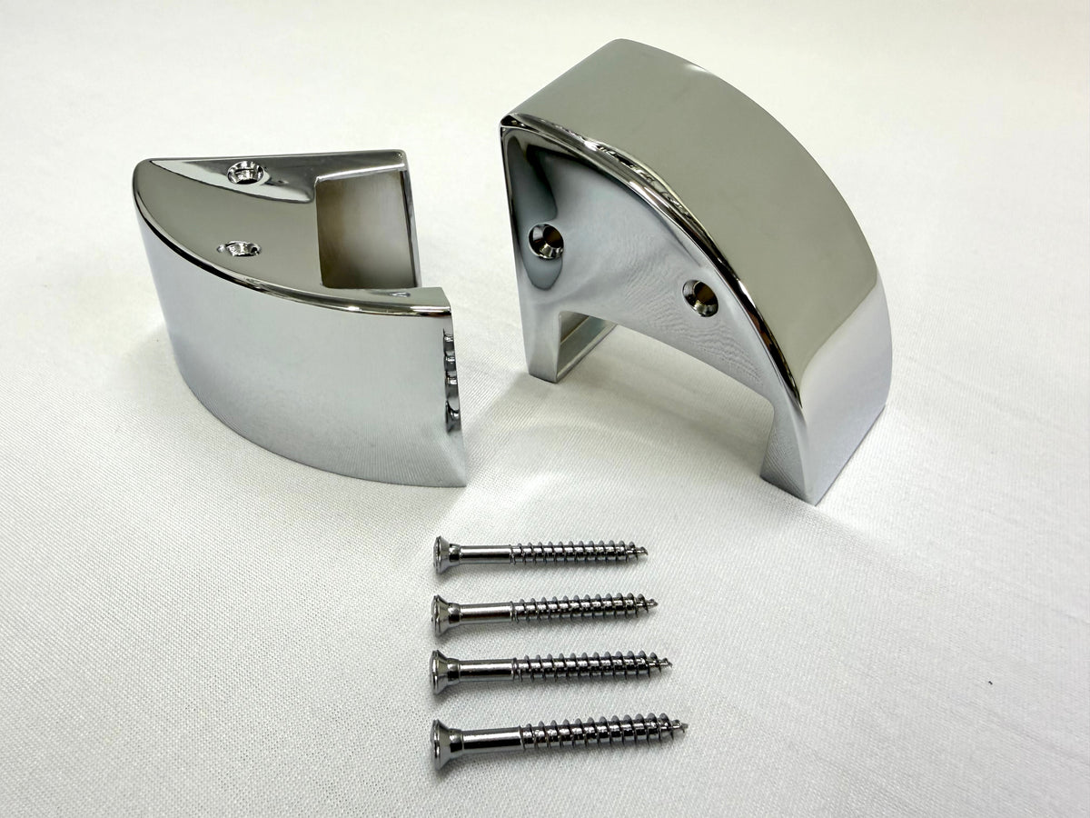 1959-61 CHEVROLET CHEVY IMPALA NOMAD ARM REST ORNAMENT SET 1PAIR / IMPORT CHROME [NEW]