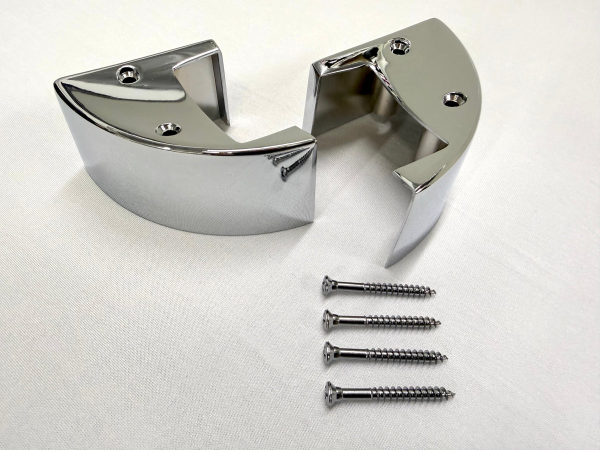 1959-61 CHEVROLET CHEVY IMPALA NOMAD ARM REST ORNAMENT SET 1PAIR / IMPORT CHROME [NEW]