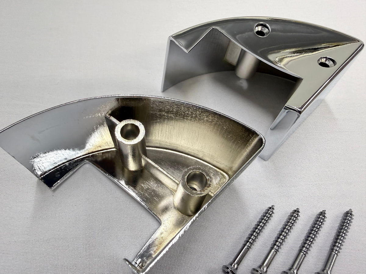 1959-61 CHEVROLET CHEVY IMPALA NOMAD ARM REST ORNAMENT SET 1PAIR / IMPORT CHROME [NEW]