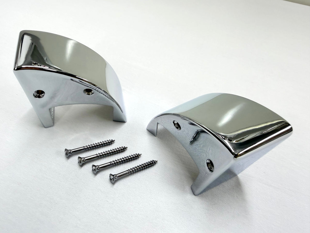 1959-61 CHEVROLET CHEVY IMPALA NOMAD ARM REST ORNAMENT SET 1PAIR / IMPORT CHROME [NEW]
