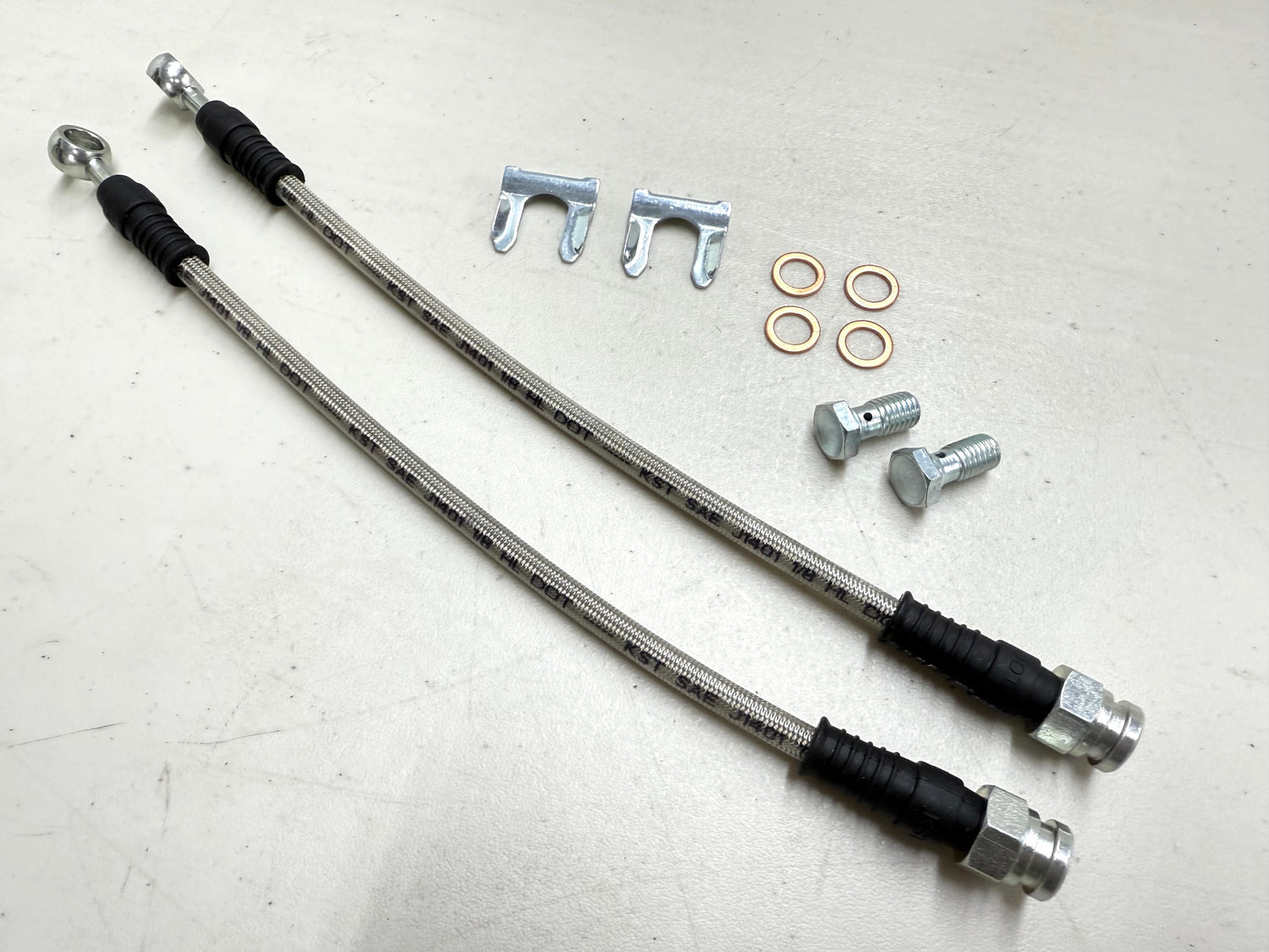 1955-57 1958-1964 CHEVROLET CHEVY IMPALA BEL AIR FULL-SIZE UNIVERSAL STAINLESS REAR DISC BRAKE HOSE SET 10MM