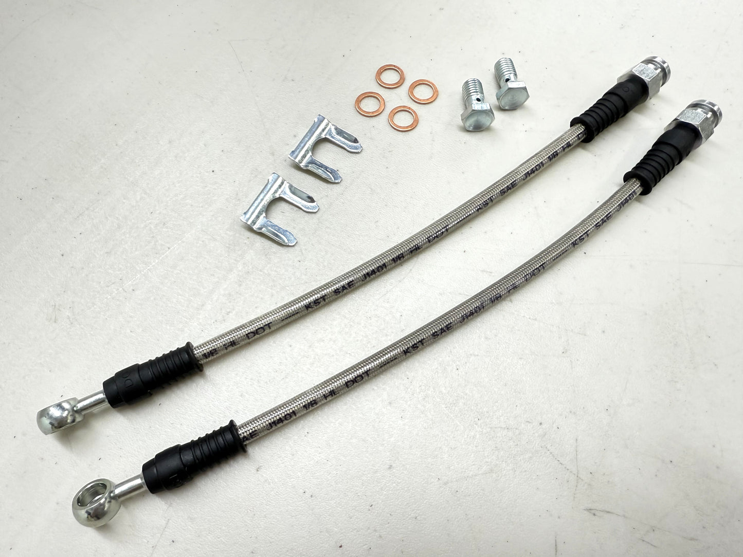 1955-57 1958-1964 CHEVROLET CHEVY IMPALA BEL AIR FULL-SIZE UNIVERSAL STAINLESS REAR DISC BRAKE HOSE SET 10MM