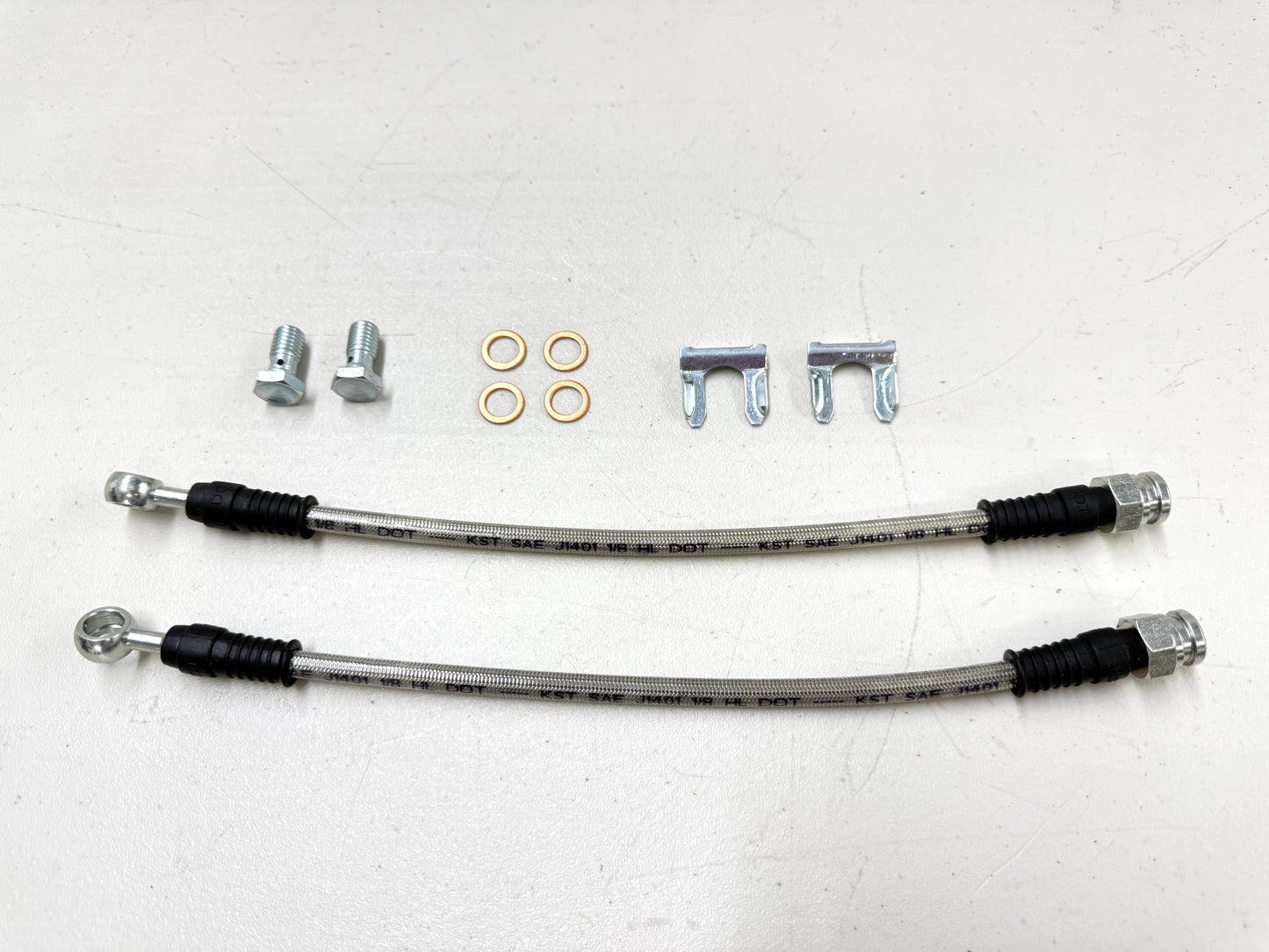 1955-57 1958-1964 CHEVROLET CHEVY IMPALA BEL AIR FULL-SIZE UNIVERSAL STAINLESS REAR DISC BRAKE HOSE SET 10MM