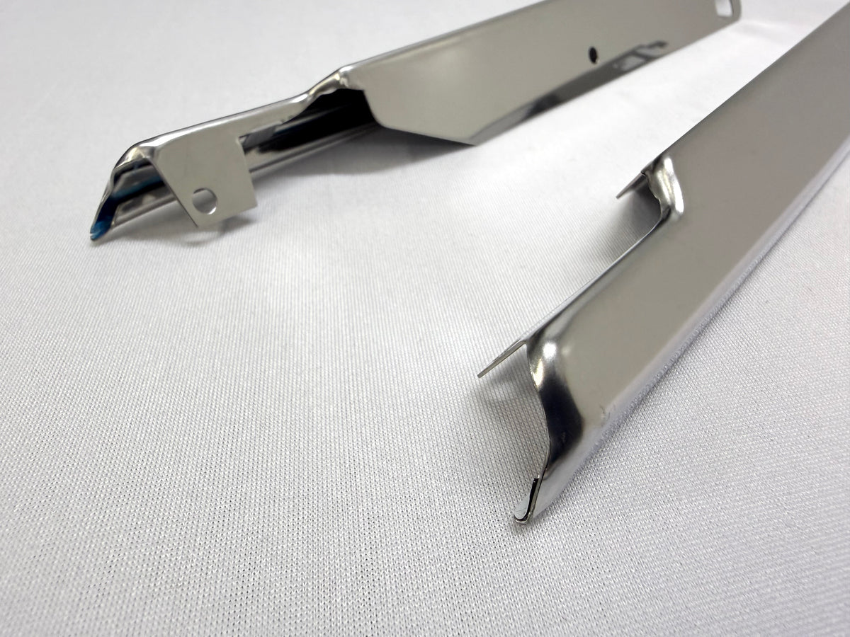 1963-64 CHEVY CHEVROLET IMPALA 2 & 4 DOOR HARDTOP FORWARD DOOR BELT MOLDINGS 1PAIR / STAINLESS STEEL / BELT VENT WINDOW TRIMS [NEW]