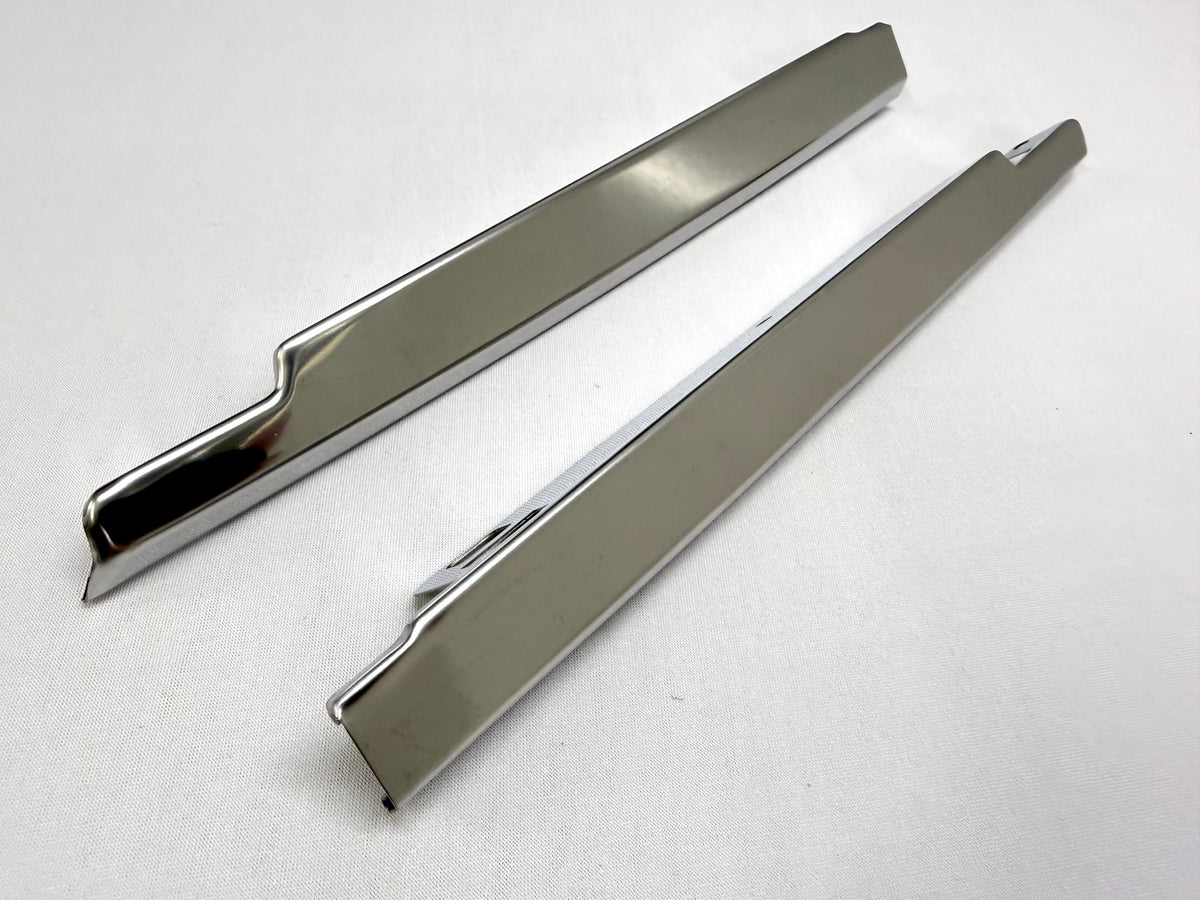 1963-64 CHEVY CHEVROLET IMPALA 2 & 4 DOOR HARDTOP FORWARD DOOR BELT MOLDINGS 1PAIR / STAINLESS STEEL / BELT VENT WINDOW TRIMS [NEW]