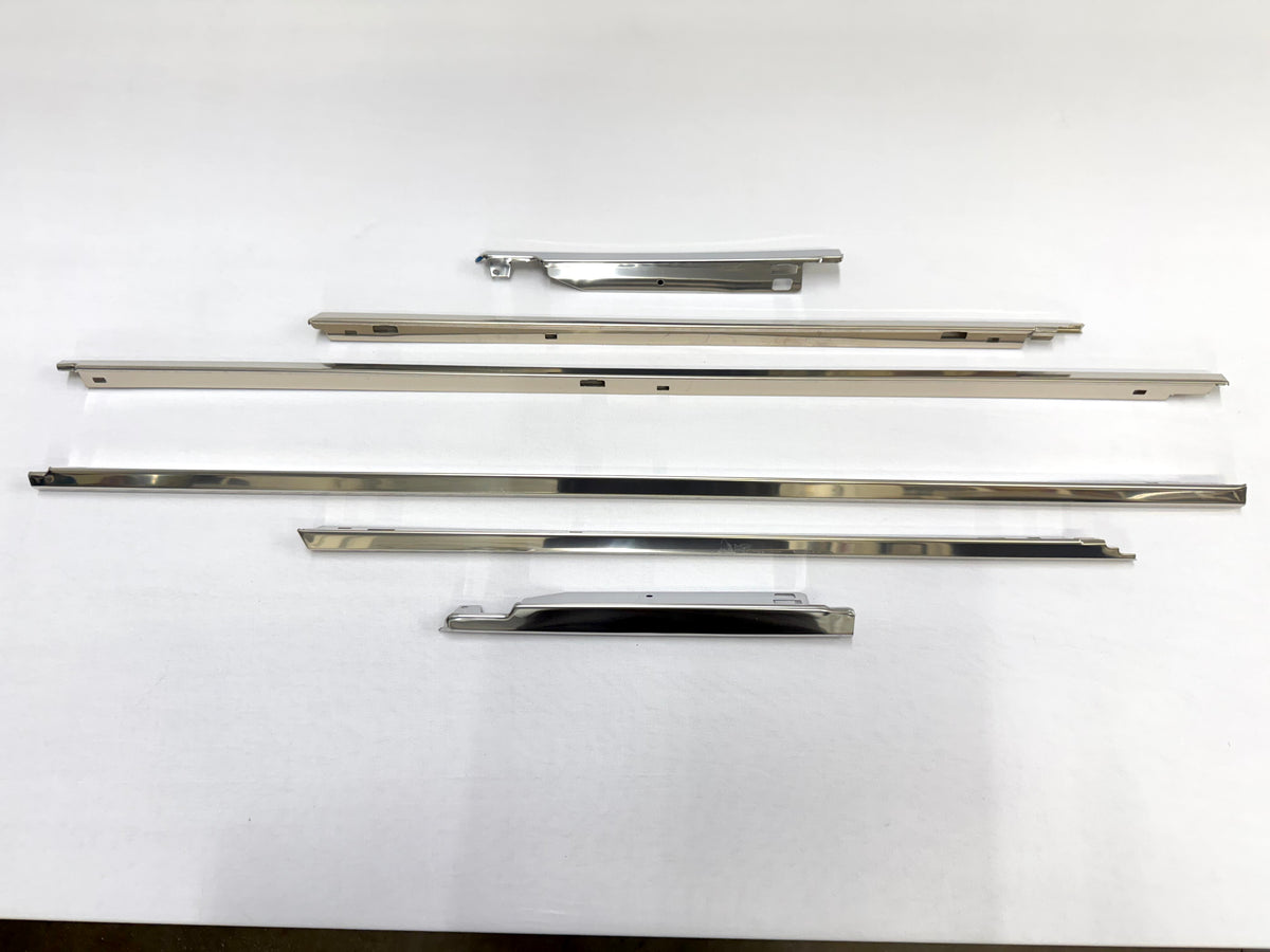 1963-64 CHEVY CHEVROLET IMPALA 2 DOOR HARDTOP EXTERIOR BELT LINE REVEAL MOLDINGS SET 6pc / STAINLESS STEEL / BELT VENT DOOR QUARTER WINDOW TRIM SET
