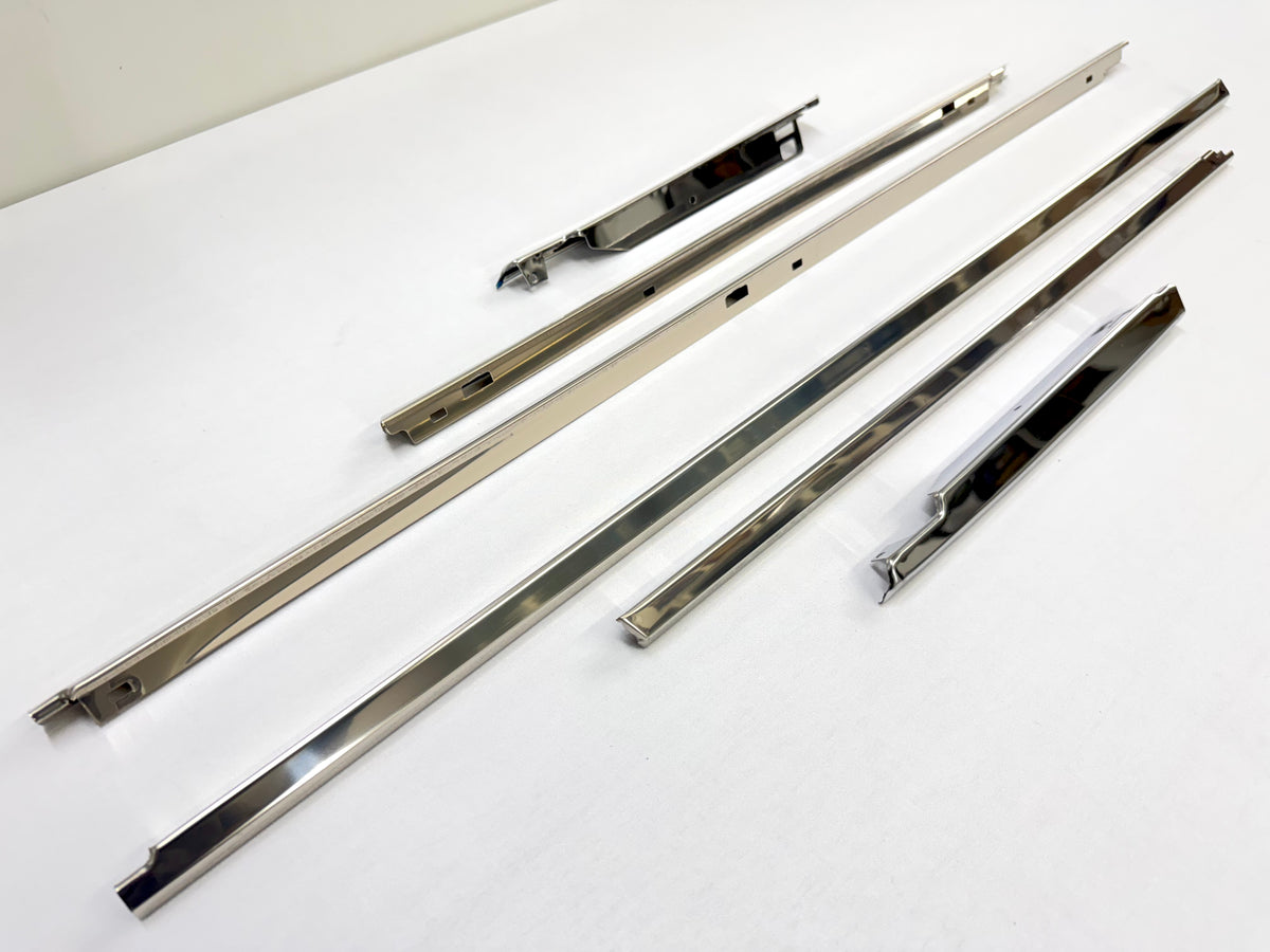 1963-64 CHEVY CHEVROLET IMPALA 2 DOOR HARDTOP EXTERIOR BELT LINE REVEAL MOLDINGS SET 6pc / STAINLESS STEEL / BELT VENT DOOR QUARTER WINDOW TRIM SET