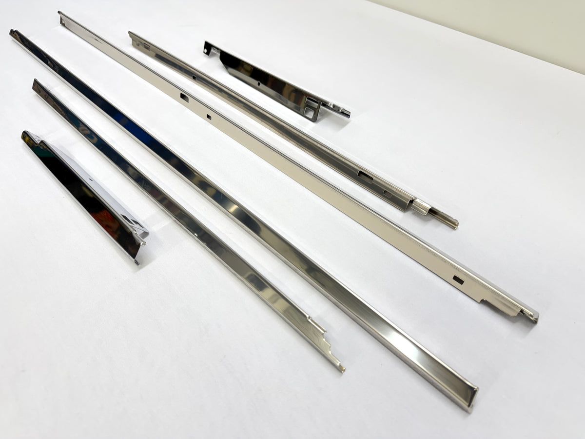 1963-64 CHEVY CHEVROLET IMPALA 2 DOOR HARDTOP EXTERIOR BELT LINE REVEAL MOLDINGS SET 6pc / STAINLESS STEEL / BELT VENT DOOR QUARTER WINDOW TRIM SET